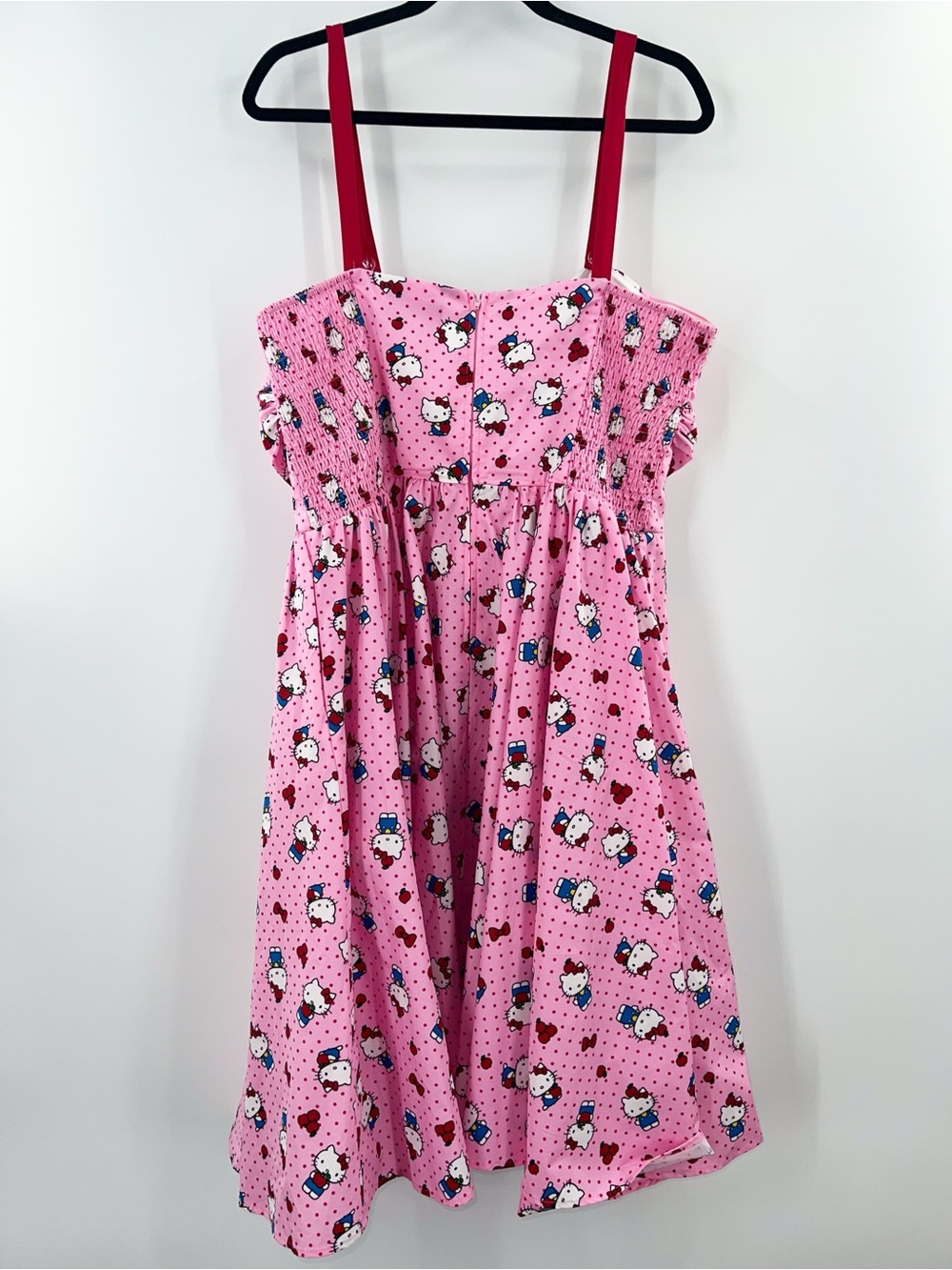 Hello Kitty x Unique Vintage Pink Dotted Kitty Print Golightly Swing Dress 3X/20 - Picture 4 of 9